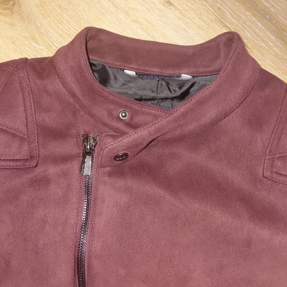 Zara Man Rich Wine Red Bomber Jacket Sz XL - Picture 5 of 13